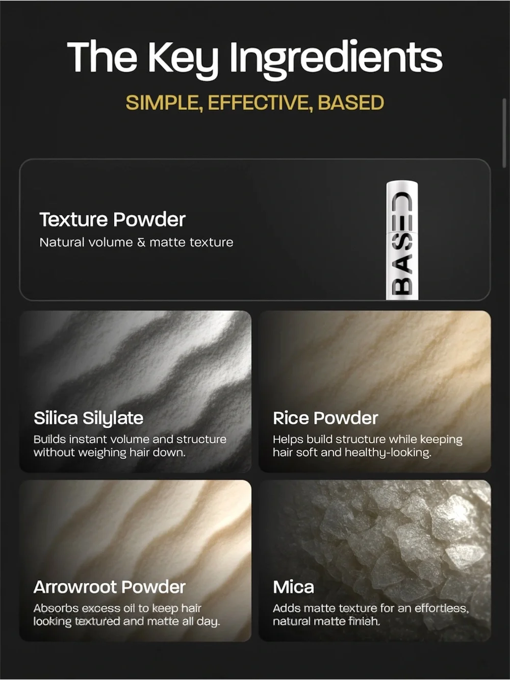 BASED BODYWORKS Texture Powder 1.7 oz + Pomade Men’s Hair Styling Duo New